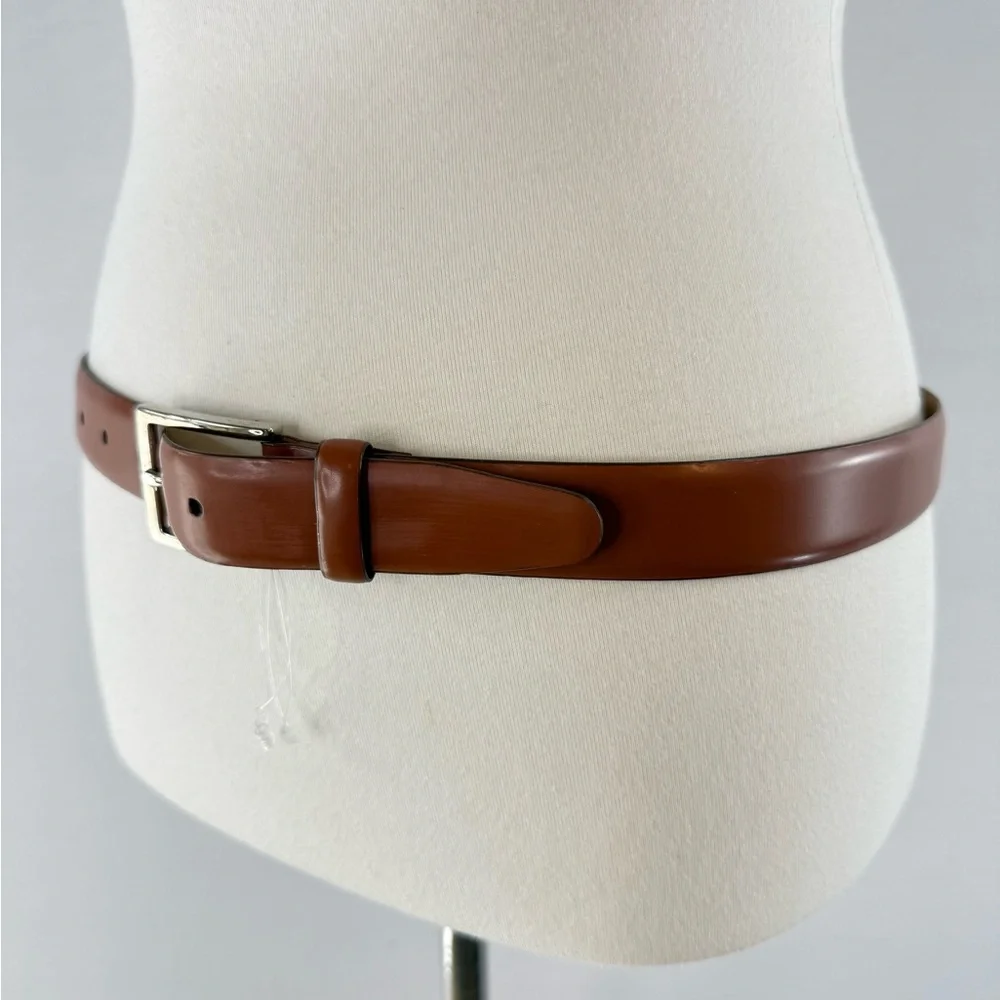 Brooks Brothers Classic Medium Brown Smooth Italian Leather Men's Belt W119
